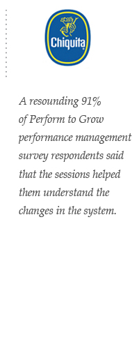 A resounding 91% of Perform to Grow performance management survey respondents said that the sessions helped them understand the changes in the system.