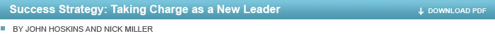Success Strategy: Taking Charge As a New Leader