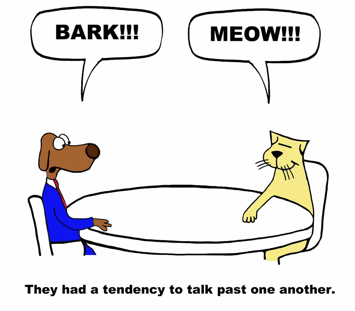 communication tips - dog and cat cartoon