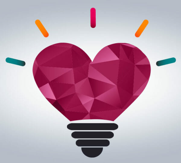 emotional intelligence heart lightbulb artwork