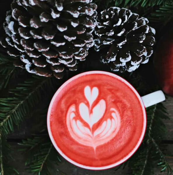 coffee and pinecones