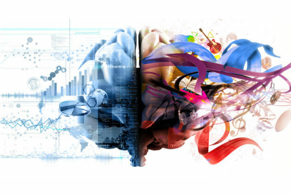 webinar on emotional intelligence - illustration of left and right brsain
