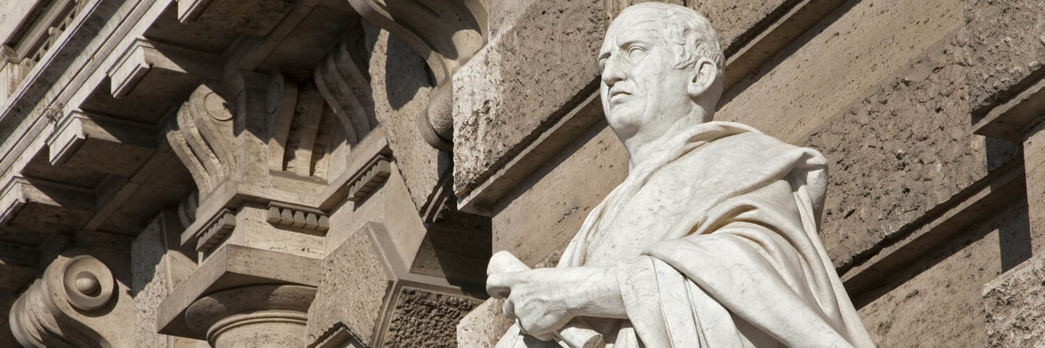 Rome - statue of Cicero from facade of Palazzo di Giustizia