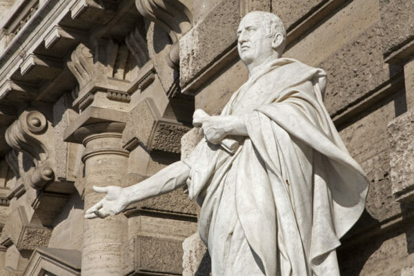 Rome - statue of Cicero from facade of Palazzo di Giustizia
