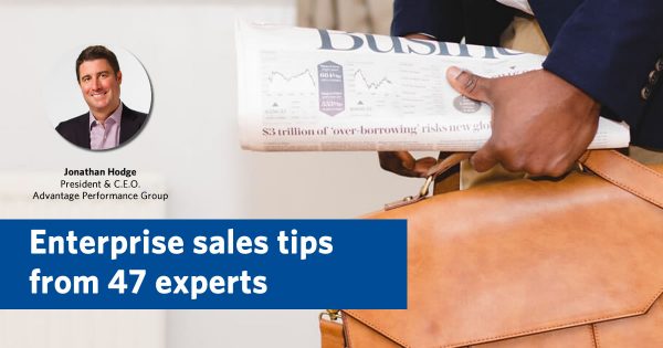 Advantage CEO Jonathan Hodge among experts sharing tips for winning enterprise sales