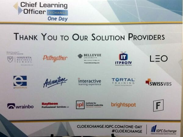 Learning providers participating in Chief Learning Officer's Exchange One Day in SAtlanta