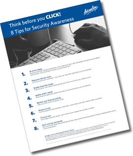 Think before you click - security awareness tips + case study cover