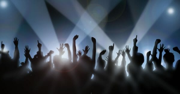 Recognize like a rock star - illustration of rock concert crowd