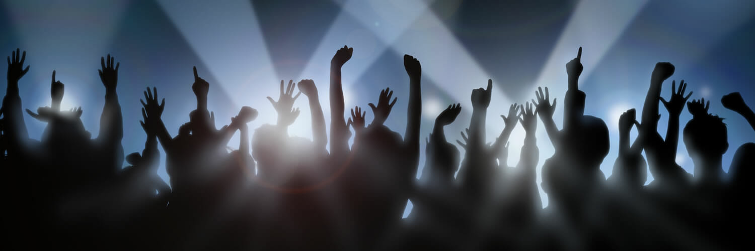 Recognize like a rock star - illustration of rock concert crowd