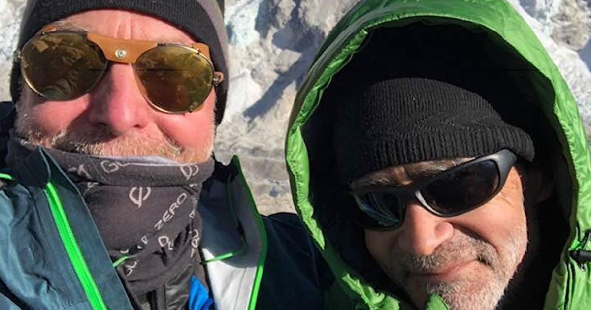 Brent Snow and Jamie Robertson during their trek to Mount Everest Base Camp