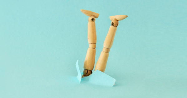 Leading with Psychological Safety - Ho has the pandemic really affected our collective emotyional intelligence? (photo of wooden dummy taking a nose dive)