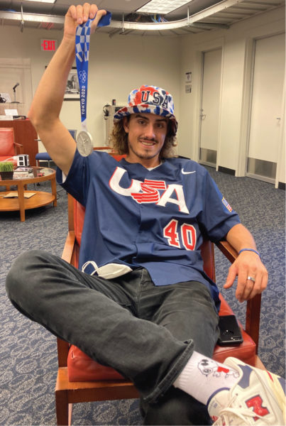 Joe Ryan with his silver medal