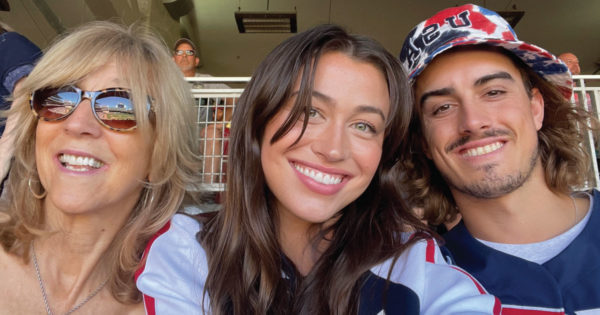 Terry, Clare, and Joe celebrate in Minneapolis, where Joe was interviewed and introoduced to the fans