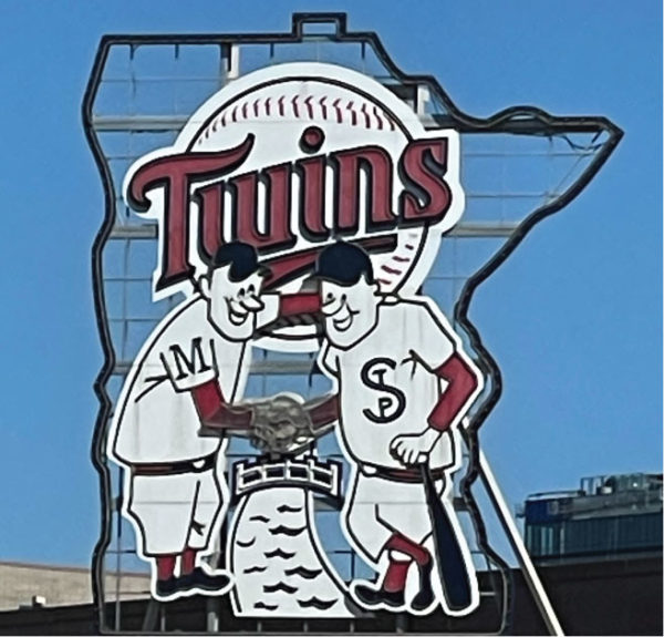 The Minnesota Twins logo at Target Stadium in Minneapolis