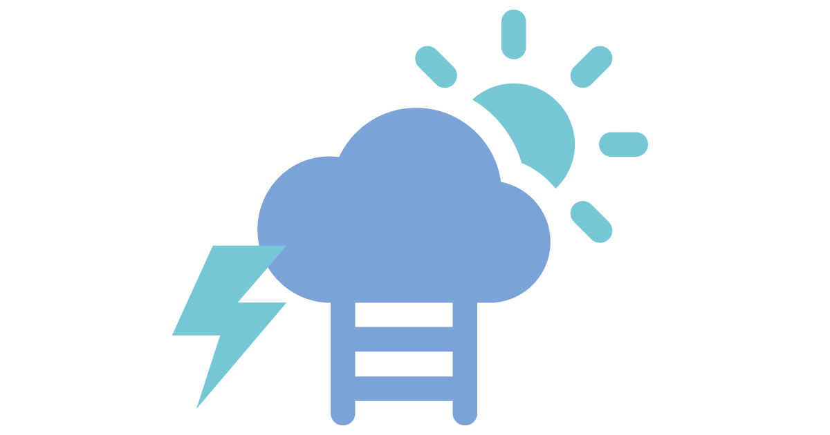 Talent Development Tuesday: Transforming career development (icons of a ladder in a cloud with lightning and sun)