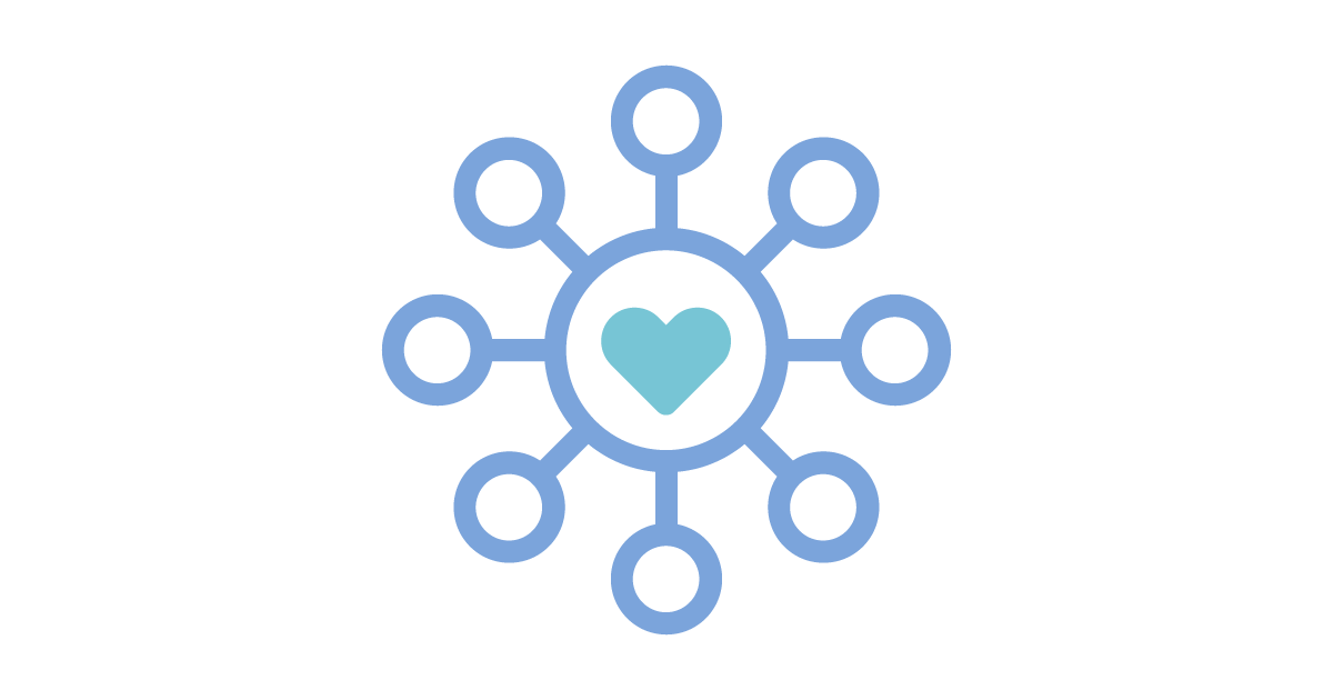 Talent Development Tuesday: A grateful heart (heart icon in the center of a network)
