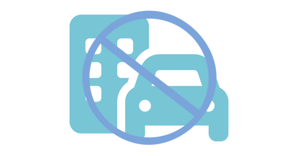 Talent Development Tuesday - Is the 5-day commute dead? (icons of a car and an office building behind a slash)