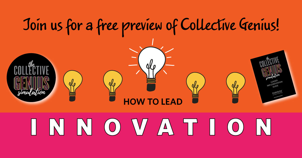Join us for a free. preview of the Collective Genius simulation Nov. 20 or Dec. 5