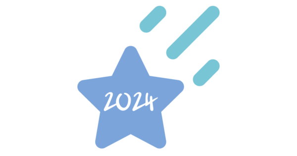 Talent Development Tuesday - A new year's wish (icon of a shooting star and 2024)