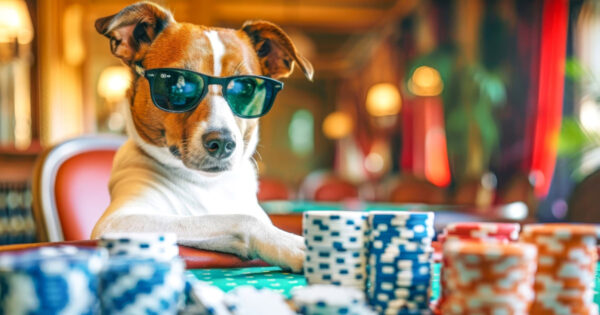 What betting and overconfidence can teach us about decision-making (dog I'm sunglasses at a poker table)