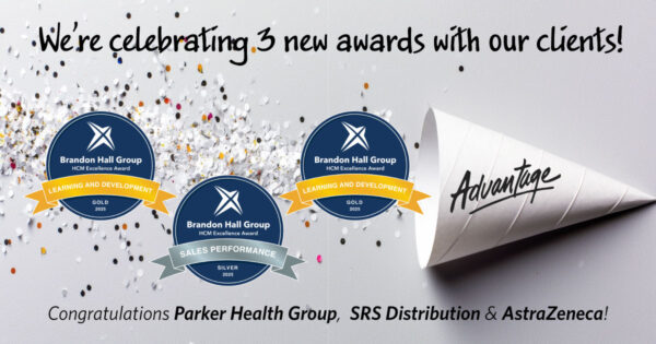 We're celebrating 3 new Brandon Hall Group awards with our clients. Congratulations Parker Health Group, SRS Distribution, and AstraZeneca!