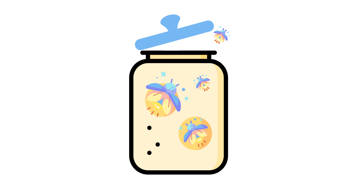 Talent Development Tuesday - The promise of summer (fireflies in a jar, one flying free)