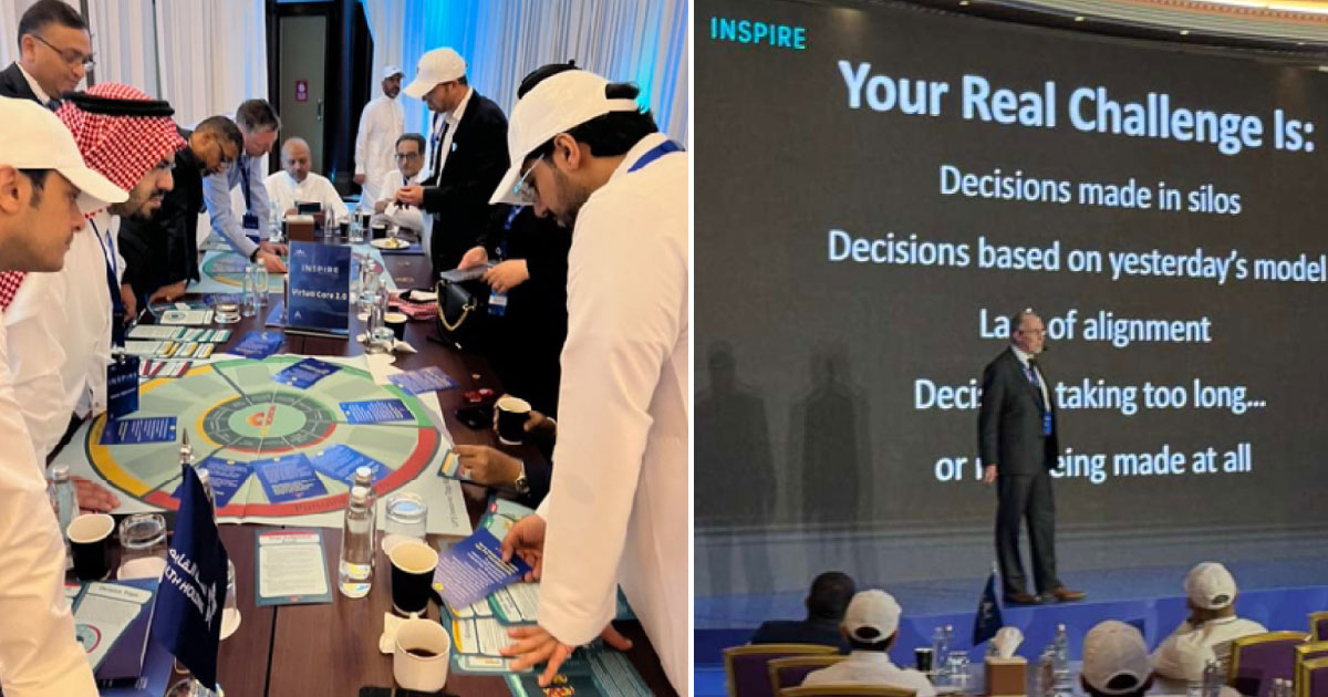 Where in the World is Advantage? Brent Snow, one of our longstanding thought leaders, recently traveled to Saudia Arabia to deliver a keynote on decision-making and run a custom experiential decision-making simulation for the 150 Saudi leaders in charge of transforming the healthcare system of an entire country. The opportunity arose as a result of the initiative of Advantage Partner Susan Sehring Sheehy and the success of both the Interplay and Decision Mojo learning experiences within the Performance Acceleration Journey (PAJ), a multipart training program for leaders from various companies.