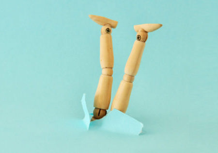 Leading with Psychological Safety - Ho has the pandemic really affected our collective emotyional intelligence? (photo of wooden dummy taking a nose dive)